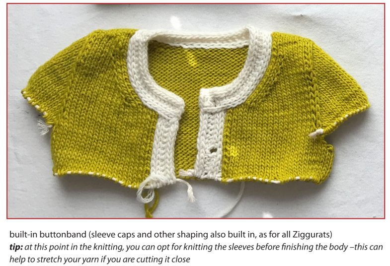 the start of a typical Ziggurat cardigan