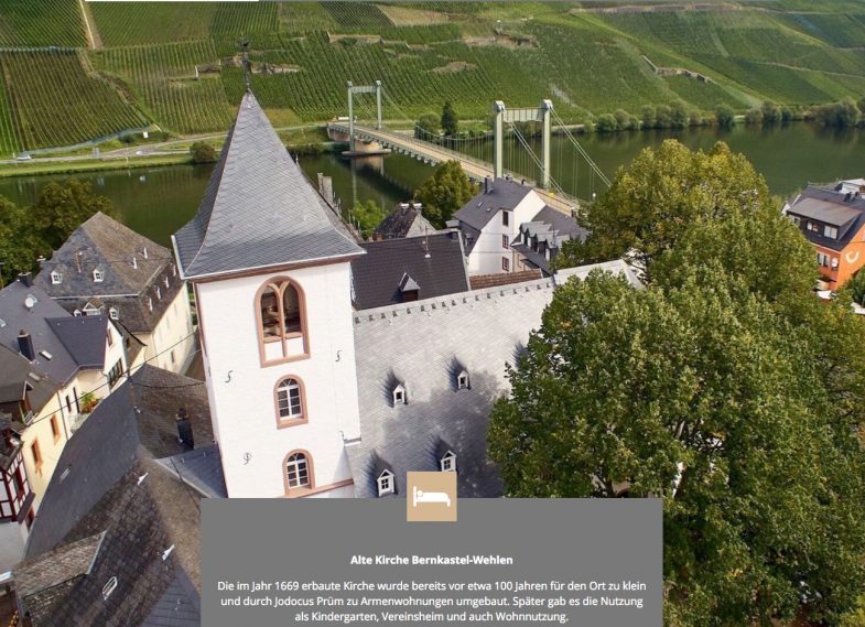 Old Church of Bernkastel-Wehlen on the banks of the Mosel river